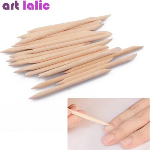 50 Pcs Nail Art Orange Wood Stick Cuticle Pusher Remover Sticks Double Ended Dead Skin Removal Manicure care Tool