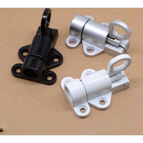Aluminum White/Gray Window Gate Security Pull Ring Spring Bounce Door Bolt Aluminum Latch Lock