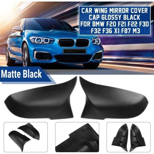 Car Matte Black Wing Mirror Cover Cap ABS (Carbon Fiber) For BMW F20 F21 F22 F30 F32 F36 X1 F87 M3 Gloss Black Matte Black