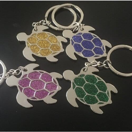 FREE shipping by FEDEX 100pcs/lot New Fashion Turtle Keychains Metal Turtle Keyrings Turtle Key Chains Gifts