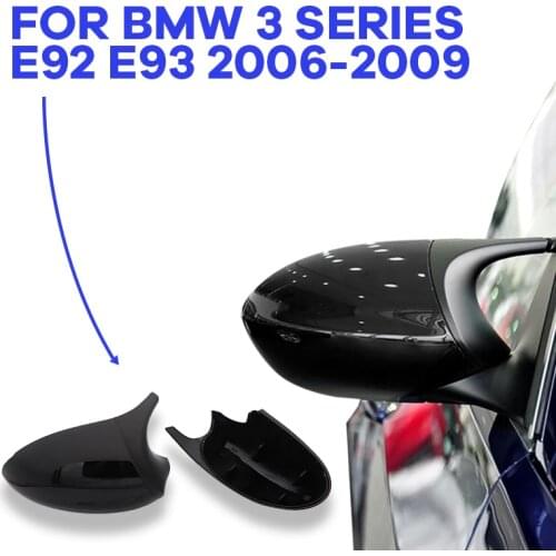 2pcs side High quality Glossy Black Replacement M style Rearview Mirror cover Caps For BMW 3 series E92 E93 2006-2009