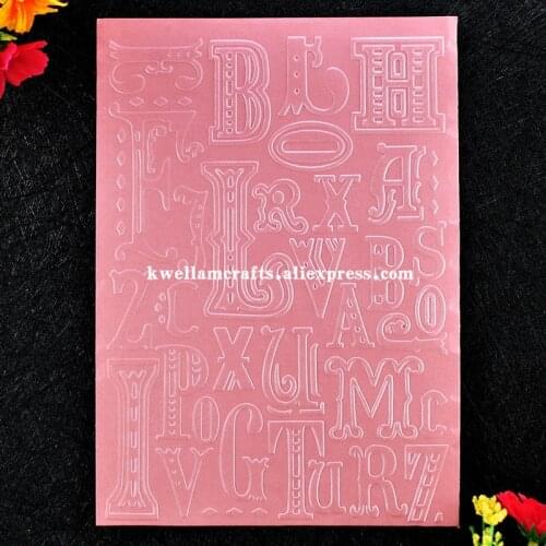 Letters Plastic Embossing Folder For Scrapbook DIY Album Card Tool Plastic Template 12.5x17.8cm KW8092506