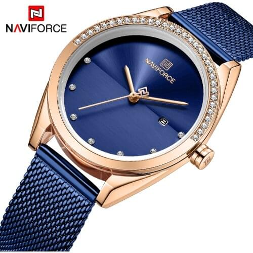 NAVIFORCE Women Watch Fashion Dress Quartz Watches Lady Stainless Steel Waterproof Wristwatch Simple Girl Clock Relogio Feminino