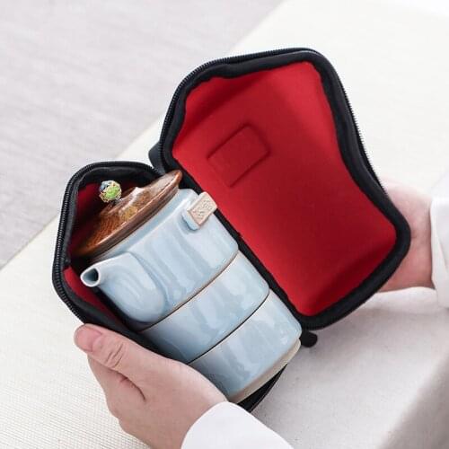 Japanese-Style Tea Sets One Pot Two Cups Tea Sets Portable Travel Home Office Cups Ceramic Tea Coffee Container Mug