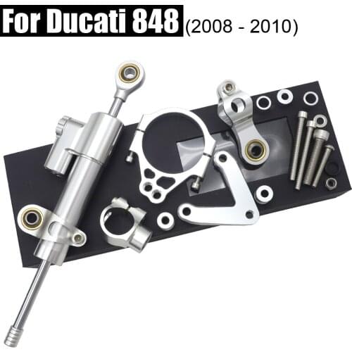 For Ducati 848 2008 2009 2010 CNC Motorcycle Steering Damper Stabilize Bracket Mounting Kit Support