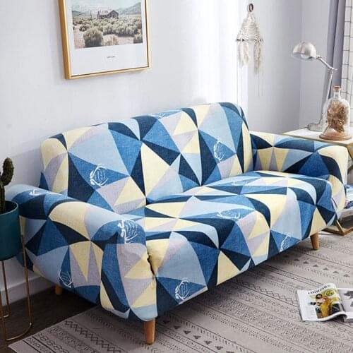 Geometric Plaid Sofa Cover Elastic Slipcovers Stretch Sofa Cover for Living Room Cushion Corner Home Decor Non-slip Couch Cover