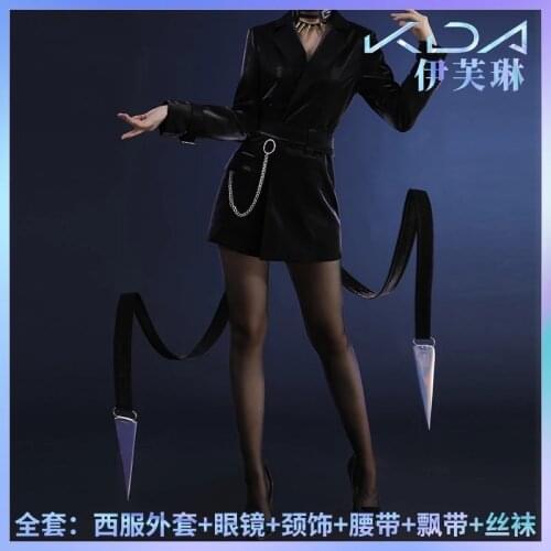 Game LOL KDA Evelynn New Album Black Suit Sexy Uniform Daily Dress Party Stage Outfit Cosplay Costume Halloween FreeShipping New
