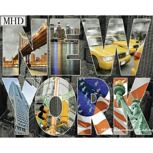 New York City View 5D DIY Diamond Painting Cross Stitch for Home Decor Artwork for 3D Diamond Embroidery Mosaic Kit