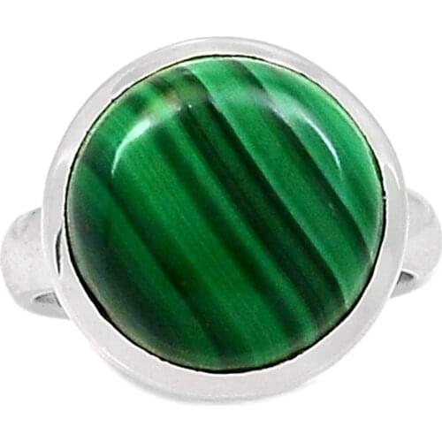 Genuine MALACHITE Ring 925 Sterling Silver Jewelry,USA Size :6,75, MHBAR3774