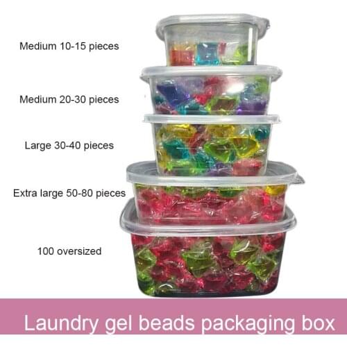Laundry Bead Box Transparent Plastic Box Packaging Box Laundry Bead Box Fruit Box Lunch Box Storage Box Home Supplies