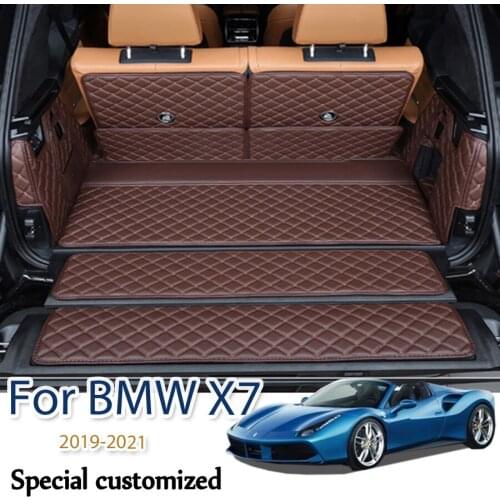 Custom leather Car Trunk Mats for BMW X7 2019 2020 2021 car styling liners Carpet Tray Cargo Liner Leather Pet Mat Carpets Kit