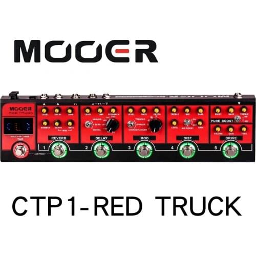 MOOER CPT1 Red Truck Combined Overdrive Effect Pedal with Precision Guitar Tuner Pedal