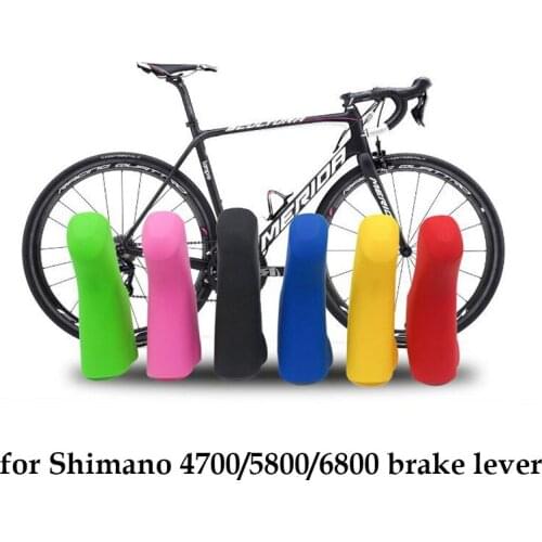 1 pair bicycle brake lever bracket cover hood 6 colors medicine silicon road bike shift lever cover for Shimano 4700/5800/6800