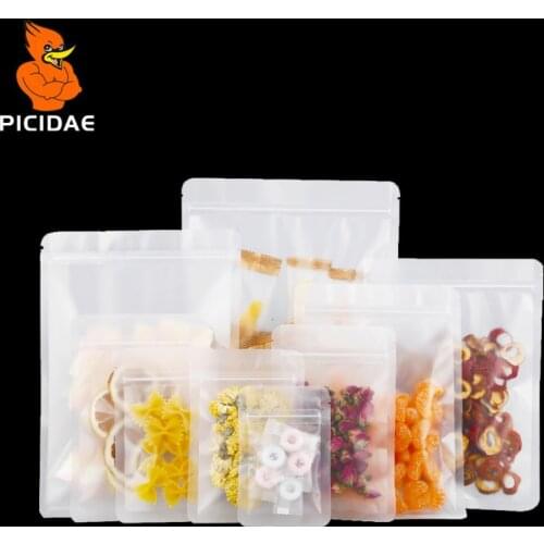 Frosted Transparent Ziplock bag Flat Matte Snacks food Packing Cookies scented tea Dried fruit zipper packgaing Sealed pocket
