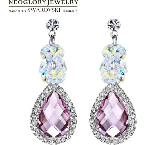 Neoglory Austria Crystal & Crystal Drop Earrings Trendy Beads Water Drop Shaped Party Lady For Holiday Sale Gift