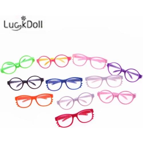 Luckdoll spring and summer new 10 color sunglasses glasses for 18 inch or 43 cm doll accessories