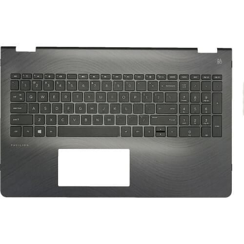 New For HP Pavilion X360 15-BR 15T-BR001TX TPN-W126 Laptop Palmrest Top Case Cover With Keyboard 924523-001 Black