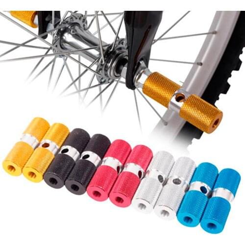 2Pcs Cylinder Non Slip Bike Bicycle Pedals Front Rear Axle Foot Pegs Footrests Bicycle Accessories Replacement Parts