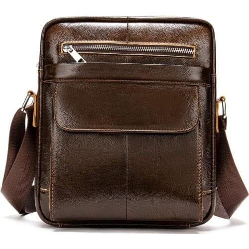 New Men Briefcase Genuine Leather Waterproof Small Business Bag Male Vintage Mens Messenger Bag High Quality Bag For Mens