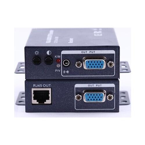 Industrial VGA Audio UTP Extender 1080P HD Video Transmitter 100M 200M 300M by RJ45, Local + Remote Monitor, USB Keyboard Mouse