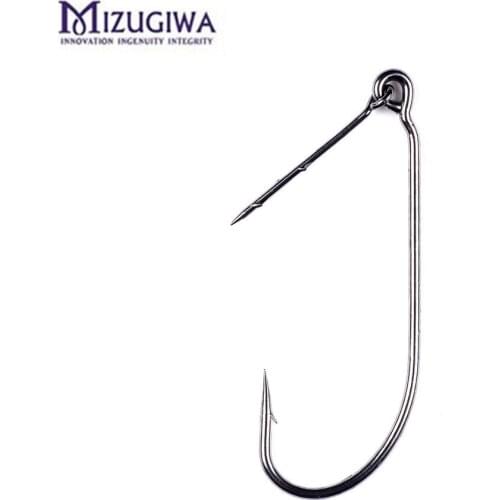 25pcs KH Fishing Hook Baitholder Hook Offset Up Eye Forged Shank Carp Hook Jig Big Barbed Hook High Carbon Steel