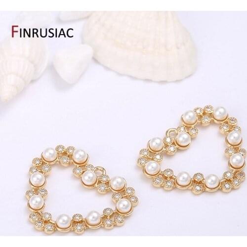 DIY Making Earrings Pendant Accessories Elegant Pearl Zircon Star/Heart-shaped/Rhombus/Leaf-shaped Charms Pendants For Jewellery