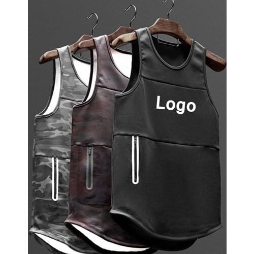 Sports mens muscle fitness models European and American sports vest mens quick-drying fitness leisure sports man vest