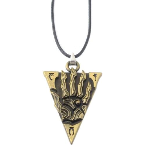 The Elder Scrolls Morrowind letter Necklaces Leather Chain Choker Necklace Women Men Jewelry Gift