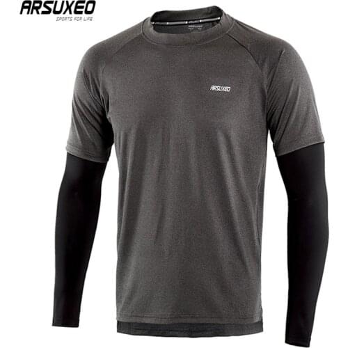 ARSUXEO Men Cycling Jersey Breathable Road Bike Jerseys Long Sleeve Bicycle Tops Mtb Clothing Jersey Ciclismo Manga Larga