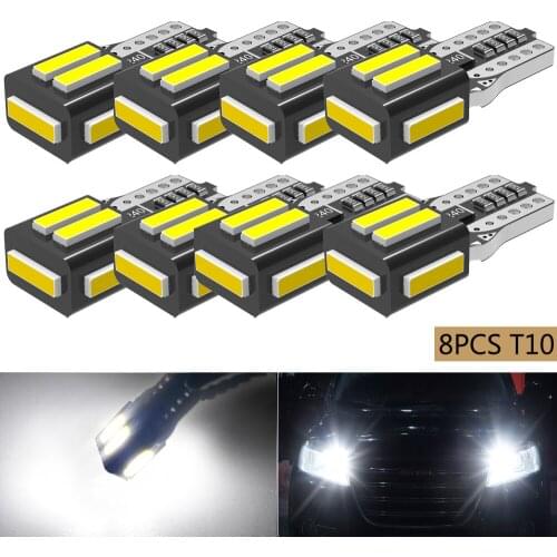 8x W5W LED T10 Bulb Canbus Car Parking Position Interior Dome Light For Chevrolet Fiat Lada Volvo Hyundai Citroen Lexus Suzuki