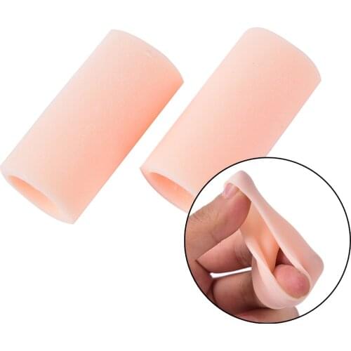 1 Pair Foot Feet Pain Relief Guard Silicone Gel Tube Bandage Finger & Toe Protectors For Feet Care Insoles