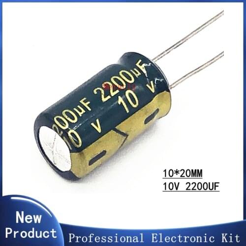10pcs 10V 2200UF 20% High frequency and low impedance in-line aluminum electrolytic capacitors long life Brand new authentic