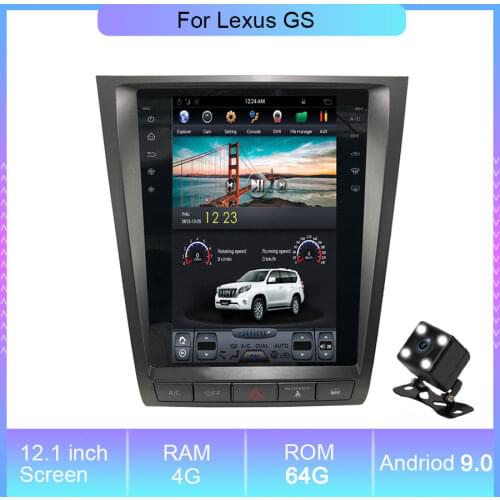 Tesla Screen 12.1'' Android 8.1 4G+32G Car Navigation Radio For For Lexus GS GS300 GS350 GS450 GS460 2004-2012 GPS Navi Video