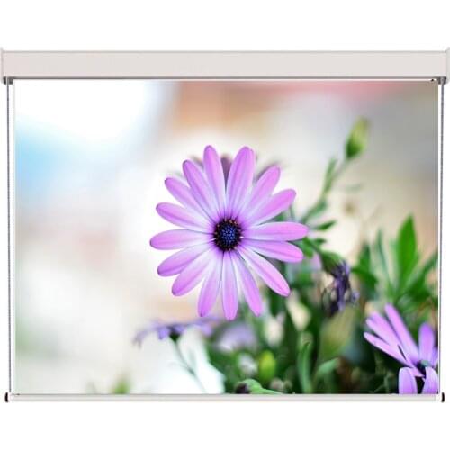 150 Inch 4:3 Wall Mounted Matte White Fabric Electric Motorized Pull Down HD Projector Screen For Home Theater