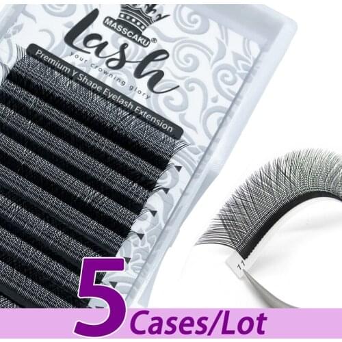 5pcs/lot Popular Faux Mink Private Label Bulk Pbt Soft Eyelash C/D Curl Y-Shape Grafted Eyelash Lashes individual eyelash