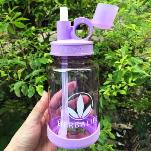600ml 4 color Purple Pink Blue Herbalife Nutrition Portable Space bottle Custom Sports Shaker Straw Water Bottle Free Shipping