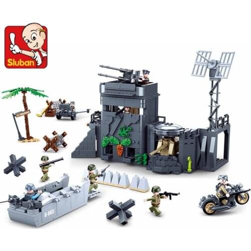 765Pcs Normandy Landings Military The Atlantic Wall Building Blocks Sets DIY Creative Army Bricks Educational Toys for Children
