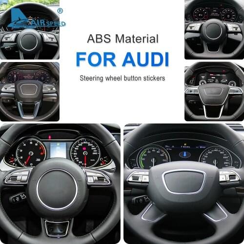 AIRSPEED for Audi A1 A4 A5 A6 A7 A6L Q3 Q5 Q2L Q5L Q7 Accessories Special Car Steering Wheel Button Cover Sticker Interior Trim