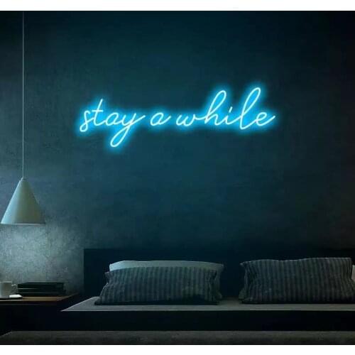 Custom Led Stay a white 12V Acrylic Party Decoration Light Decor Bedroom Custom Wall Art Romance Wedding Gift