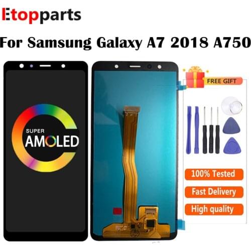 Amoled For Samsung Galaxy A7 2018 A750 SM-A750F LCD Display with Touch Screen Digitizer Assembly For Samsung A750 LCD