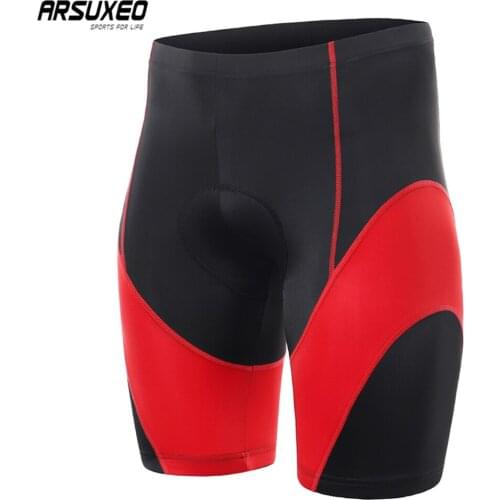 ARSUXEO 2019 Men Cycling Shorts 3D Padded Shockproof MTB Mountain Bike Shorts Bicycle Short Pants Compression Tights 565