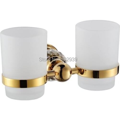 FREE SHIPPING new design 24k double Crystal TUMBLER HOLDER TEECH CUP