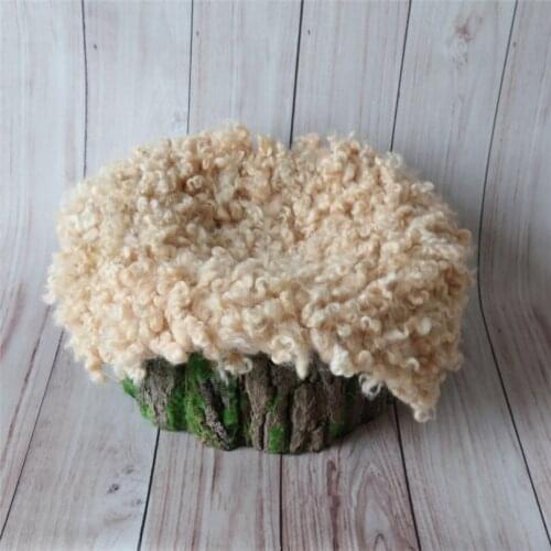 Beige Merino Wool Felted blanket Newborn Photo basket stuffer Fillers Baby Photo Wool blanket Layer backdrop