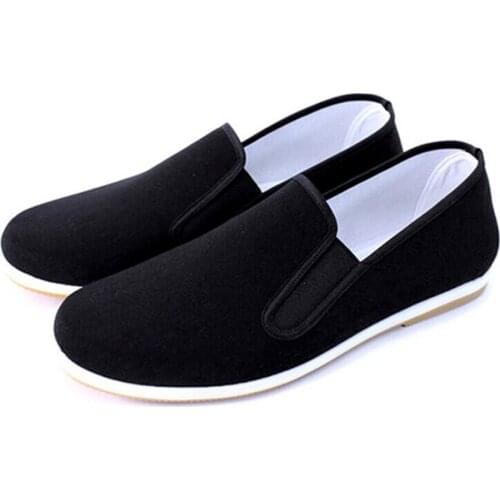 Martial Art Tai Chi Shoes Dichotomanthes Sole Traditional Chinese Style Kung Fu Old Beijing Clothes Shoes Unisex TJX-01 Black