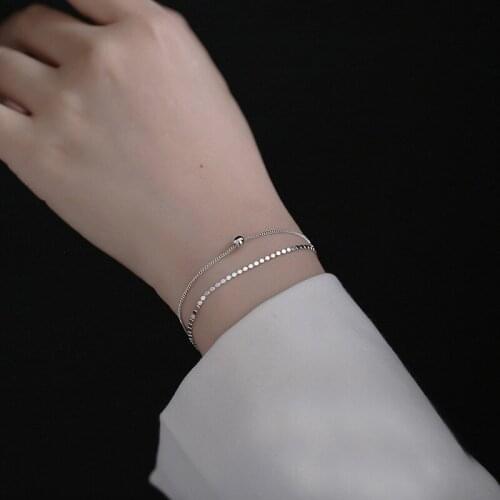 Flower Zircon Chain Charm Bracelet For Women Adjustable Simple Fashion New Trendy Vintage Design Student Girlfriends Jewelry