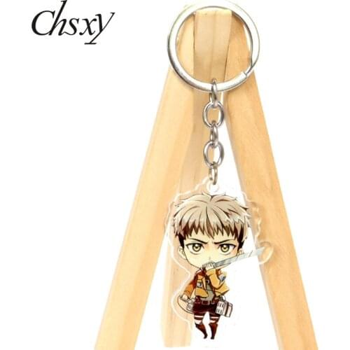 Anime Attack on Titan Figure Key Chain Armin Arlet Erwin Smith Keychain Kawaii New Edition Acrylic Key Ring for Fans Kids Gifts