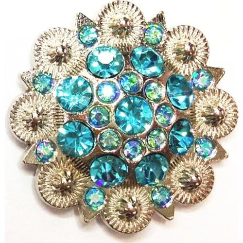 Carft Item Western Concho with Screw Metal Flower Rhinestone Concho for Belt