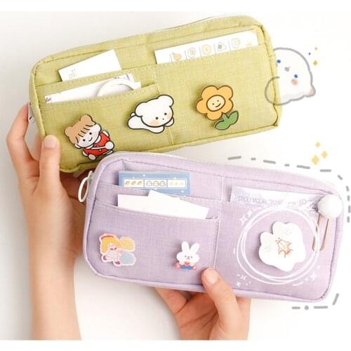 Pencil case material escolar trousse school supplies kawaii pencilcase canvas papelaria escritorio stationery estuches escolares