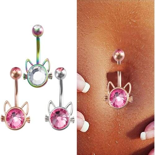 Zircon Navel Ring Belly Button Rings Belly Piercing Bar Dangling Ombligo Party Surgical Steel Sexy for Woman Body Jewelry 14g