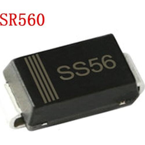 20pcs/lot SS56 DO-214AC SR560 SS56B 60V 5A SMA SMD Schottky diode New original
